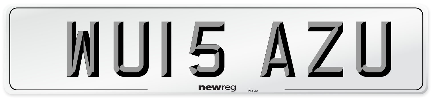 WU15 AZU Number Plate from New Reg